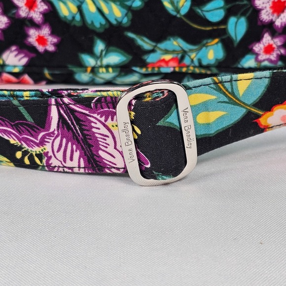 Vera Bradley Iconic Hipster Vine Quilted Crossbody Bag Black Adjustable Strap - Picture 3 of 6